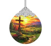 Ornements de scène de la nativité - Décoration Suspendue de l'arbre de Noël Religieux, Pendentif de Foi chrétienne en Acrylique pour Affichage de Vacances à Domicile, Noël Bénédiction de 8x8cm