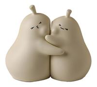 Ornements de serre-livres mignons, statues en céramique, décorations d'intérieur pour la maison, une paire de poires enlacées, symbolisant la séparation éternelle et l'amour heureux Beige Small