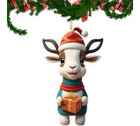 Ornements de signe de l'arbre de Noël - Ornements de chèvre Noël, décoration de chèvre de Noël | Ornements de sapin de Noël en acrylique | Flat Tree Pendant Cartoon Family Decor Decan Gift pour animau