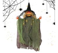 Ornements de sorcière pour arbre - Pendentif de sorcière effrayant avec lumière pour porches - Ornement d'Halloween lumineux, décorations de vacances effrayantes pour salon, carnaval, jardin, terrasse