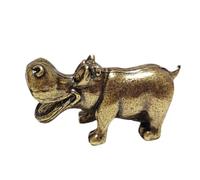 Ornements de table en cuivre, statue d'animal en cuivre, Petit animal de compagnie de thé hippopotame en cuivre, Décoration de Table Vintage, miniatures de collection, ornements d'animaux pour salon