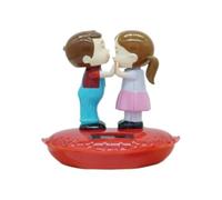 Ornements de tableau de bord de voiture - Figurines de couple s'embrassant avec tête mobile | Décoration solaire de voiture | Accessoires de véhicule mignons, figurines de collection romantiques pour