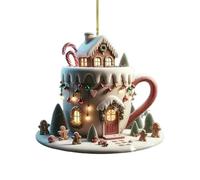 Ornements De Tasse De Café De Noël - Arbre De Noël Ornement 8 Cmcoffee | Coupe D'ornements De Chocolat Chaud | Confortable À Suspendre En Drapeau De Lueur, Pension De Noël