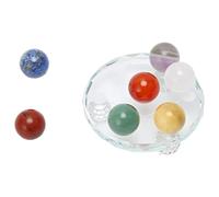 Ornements de Tbelle, 7 Pierres de Chakra Set Purifient l'énergie Négative Rond des Pierres de Guérison avec Assiette de Charge pour les Professionnels des Débutants