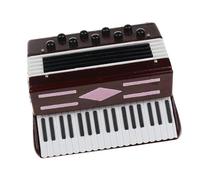 Ornements de Trompette Ornements d Instruments de Musique en Bois Faits à la Main Mini accordéon Miniature(Red)