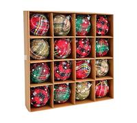 Ornements De Vacances À Carreaux - Boules Artisanales De Tissu De Pack Conception Élégante, Structure Légère Réutilisable, Accessoires De Noël Classiques Améliorant L'hiver Spirit Home Affichage | Déc
