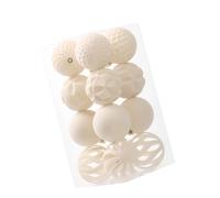 Ornements de Vacances à Texture Mixte, 16 pièces, 8 cm, Ensemble de décoration d ' Affichage Doux Toucher pour Toile de de Magasin d ' Arbres, Festif, Boules de Finition Textile, décoration