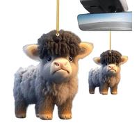 Ornements de vache pour arbre - Ornement d'arbre de Noël de vache animale de bande dessinée - Décoration de maison double face avec lanière pour porte, sac d'école, ferme, fenêtre, arbres de Noël