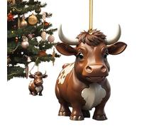 Ornements de vache pour arbre | Ornement d'arbre de Noël décor d'animal de ferme | Décoration de maison double face avec lanière pour porte, sac d'école, ferme, fenêtre, arbres de Noël [video game]