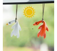 Ornements de Voiture,Canard laqué changeant de couleur pékinois Pendentif Miroir de Voiture Rétroviseur Ornement Drôle Suspendu De Voiture Suspendu Accessoires Cadeaux D'anniversaire Décoration Charme