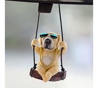 Ornements de Voiture,Chien Golden Retriever Pendentif Miroir de Voiture Rétroviseur Ornement Suspendu De Voiture Miroir de Voiture Accessoires Cadeaux D'anniversaire Décoration Charme Voiture Suspendu
