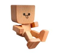 Ornements de voiture, poupée en bois du tableau de bord, adorable silhouette des pieds secoue, accent intérieur automatique décoratif, accessoire de véhicule parfait pour l'école, les voyages en route