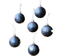 Ornements décoratifs à suspendre avec boules de Noël avec flocon de neige mat et finitions peintes brillantes, construction en plastique pour plus de durabilité (E)
