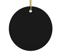 Ornements décoratifs à suspendre en céramique - Noir uni - Impression complète - Souvenir de Noël pour le Nouvel An - Fête à la maison
