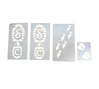 Ornements d'empreintes de pieds de Noël | Pochoir de Noël réutilisable - Pochoirs de vacances, peinture sur neige, petite décoration de Noël pour travaux manuels