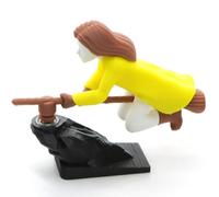 Ornements dérive tableau bord balai sorcière et magicien, décor balai magicien dérive amusant, for les véhicules passionnés, décorations d'accessoires dérive tableau bord intérieur(Yellow,Girl)