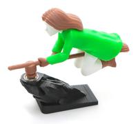 Ornements dérive tableau bord balai sorcière et magicien, décor balai magicien dérive amusant, for les véhicules passionnés, décorations d'accessoires dérive tableau bord intérieur(Green,Girl)