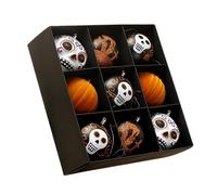 Ornements d'Halloween pour Arbre, 9 Pièces Décorations Halloween D Intérieur, Motif Crânes Antichoc Pour Intérieur Extérieur Cauchemars D Automne Fêtes Automobiles