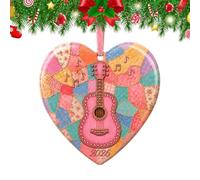 Ornements d'instruments de musique | Acrylique 2D | Décoration de guitare | Acrylique léger, impression HD double face vive | Décoration d'instruments de musique en forme de cœur rose | Suspension