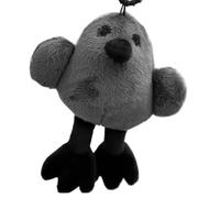 Ornements d'oiseau mignons, pendentif de sac à dos en peluche drôle breloque de sac à dos animaux en peluche portable, décoration de sac à dos gris pour sacs messagers, sacs de transport