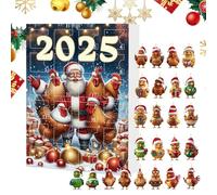 Ornements du calendrier de l'Avent - Pendre à rebours de 24 jours ensemble pour 2025, 2d acrylique mignon Chick | Animal à thème suspendu décor de Noël voitures arrière-vision rétroie