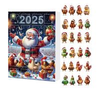 Ornements du calendrier de l'Avent - Pendre à rebours de 24 jours ensemble pour 2025, 2d acrylique mignon Chick | Animal à thème suspendu décor de Noël voitures arrière-vision rétroie