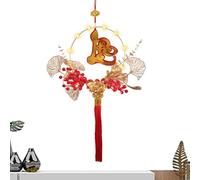 Ornements du Nouvel An vietnamien, pendentifs lumineux de l'année serpent - Ornement 3D à pompons pour le festival du printemps chinois 2025 - Pendentif pour murs