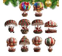 Ornements du Père Noël | 10 Pièces Décorations de Noël Amusantes 2D,Ornements De Père en Ballon Aérien pour Les Fêtes,pour Intérieur Extérieur Maison Fête Fenêtre Mur Porte Jardin Cour Porche Esc