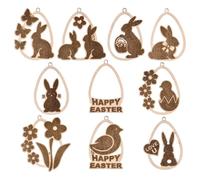 Ornements en bois de Pâques, ornement d'oeuf de lapin de Pâques,Pendentif lapin mignon pour Pâques | Ornements suspendus de lapin en bois de pâques, pendentif d'œufs de lapin de joyeuses pâques