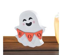 Ornements en bois fantômes - Ornements de bureau d'Halloween - 15,2 x 10,2 cm - Décoration de table d'Halloween mignonne et effrayante pour les vacances