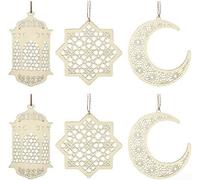 Ornements en bois, pendentifs artisanaux, décorations festives, lanternes, étoiles, lunes, décorations à suspendre en bois