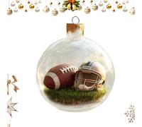 Ornements en Boule De Noël, 3D Décoration De Boules Miniatures avec Scènes Sportives Saisonnières - Ornement De Noël Transparent, sur Le Thème Tennis, Baseball, Golf Et Football