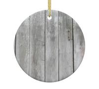 Ornements en céramique à motif planches grises, pendentifs ronds, peuvent être accrochés sur les arbres de Noël ou les portes et fenêtres.
