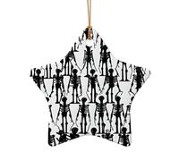 Ornements en céramique à suspendre en forme de tête de mort pour sapin de Noël Noir