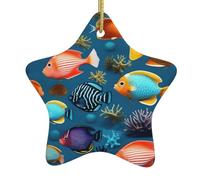 Ornements en céramique en forme d'étoile de récif sous-marin | Parfait pour les fêtes de Noël en famille, les cheminées de cheminée et les présentoirs de table de vacances