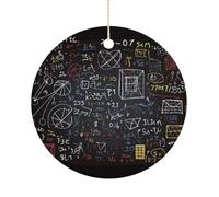 Ornements en céramique mathématiques et physiques, décorations de Noël personnalisées, étiquettes rondes de Noël, pendentif cercle de Noël pour la saison des vacances, cadeaux de fête