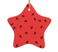 Ornements en céramique pour sapin de Noël, graines de pastèque, étoile de Noël, décoration à suspendre, décorations mignonnes de Noël, cadeaux de Noël