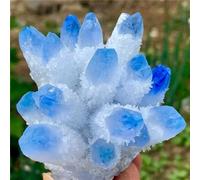 Ornements en cristal Découverte naturelle, amas de cristaux fantômes bleu ciel, spécimen de minerai, énergie de guérison, décoration de maison et de bureau, cadeaux artisanaux Beau cristal(500-550g)