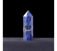 Ornements en cristal Ensemble de baguettes à points de cristal sculptées naturelles, à prisme à 6 facettes, cristaux de guérison Reiki, pierres de Chakra, Figurine de méditation Beau cristal(Sodalite)