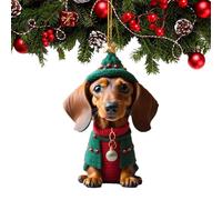 Ornements en forme de chien pour sapin de Noël, décoration de sapin de Noël en acrylique - Décoration et pendentif de voiture pour chien, décorations mignonnes et festives pour les amoureux