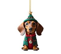 Ornements en forme de chien pour sapin de Noël en acrylique plat pour | Décorations de Noël pour maison, salon, appartement, lieu de travail, mur, fenêtre, porte G