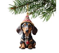 Ornements en forme de chien pour sapin de Noël - Noël pour les amoureux des chiens | Pendentif de voiture, ornements d'arbre décoratif en acrylique pour