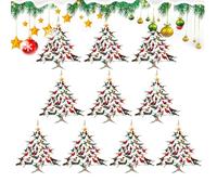 Ornements en forme de colibri pour sapin de Noël | Ornement de sapin de Noël empilable à suspendre | Pendentif en acrylique coloré 2D pour porche, terrasse, table, vacances, maison festive