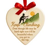 Ornements en forme de cœur pour arbre de Saint-Valentin - Artisanat romantique en céramique - Ornements d'arbre en forme de cœur - pour âmes sœurs, femmes, hommes, enseignants, famille, poignée de