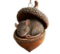 Ornements en forme de gland d'animaux de la forêt - Décorations de gland 8 x 8 x 1 cm, à suspendre, pomme de pin | Décorations de Noël confortables en forme de pomme de pin, sculptures de créature en