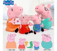 Ornements en peluche de la famille de Peppa Pig à quatre, ornements et jouets de dessin animé créatifs, peuvent être utilisés comme cadeaux de fête AVERTISSEMENT① Ce produit doit être utilisé sous la 