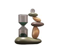 Ornements en pierre de 30 minutes, sablier magnétique, décorations for salon, armoire à vin, Foyer(Dark green)