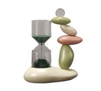 Ornements en pierre de 30 minutes, sablier magnétique, décorations for salon, armoire à vin, Foyer(Green)