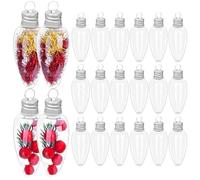 Ornements en Plastique Transparent, 24 pièces Boules d'ornements de Noël Transparentes en Plastique remplissable 3, 3x1, 4 en Forme d'ampoule Facile à Suspendre et à remplir l'arbre de Noël pour