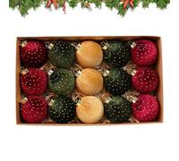 Ornements en Velours pour Sapin de Noël - 15 Pièces Décoration Flockée Style Ferme Rustique,Ornement de Sapin de Noël - pour Chambre Maison Hiver Chevet Couloir Fête Anniversaire Party Dortoir